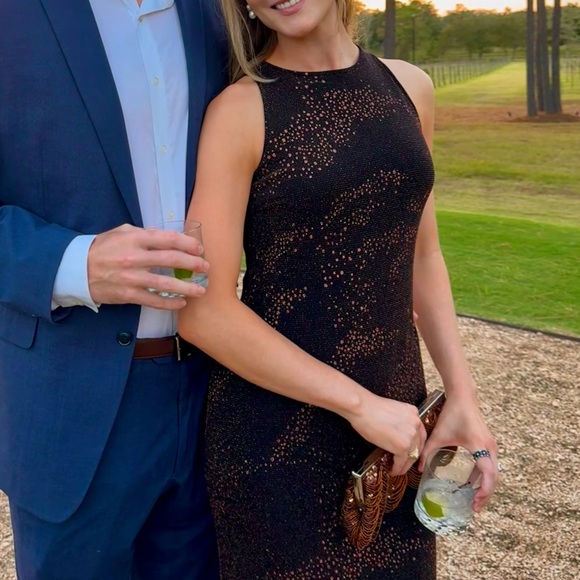 Black Tank Dress with Copper Sparkly Flecks - Picture 2 of 7